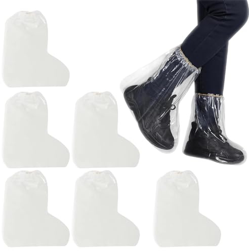 Schuhüberzieher Wasserdicht, 6 Paar Überschuhe Wasserdicht, Transparente Regen Schuhüberzieher, Ideal Für Regen, Gartenarbeit Und Reisen, Größe 39 * 30 cm, Passen Sich Den Meisten SchuhgrößEn An