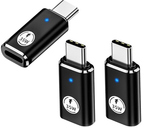 3 Pièces Adaptateur Lightning vers USB C, 35W Adaptateur Lightning Femelle USB C Male, Charge Rapide Compatible iPhone 17/16/15 Pro Max, iPad Pro/Air, Appareils Type C (Non pour Apple Pencil/OTG)