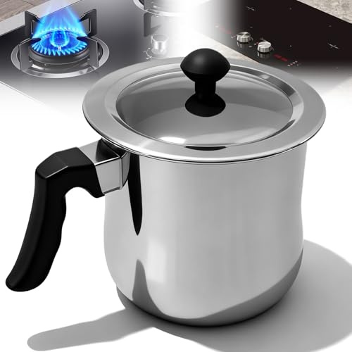 2 l Brocca Per LatteZ In AcciaioZ InoxZ,Bricco Latte Acciaio Inox,Bricco Per latte In Acciaio Inox Con Manico E Coperchio Per Gas,Elettrico,Induzione,Cucina