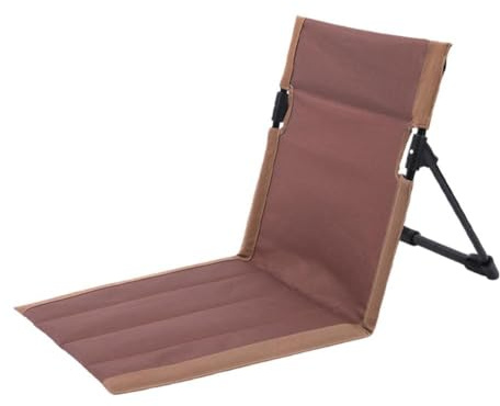 Lawnoval Outdoor Klappbarer Strandstuhl mit verstellbarer Rückenlehne und Aufbewahrungstasche, tragbarer Camping-Rasenstuhl Strand, Stadion, Garten, Braun