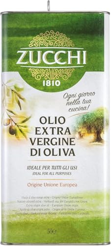 Zucchi 1810 - Olio Extravergine di Oliva - Confezione In Latta da 5 Litri – Olio Estratto A Freddo – Olio Extra Vergine di Oliva Ideale per la Cucina di Tutti I Giorni