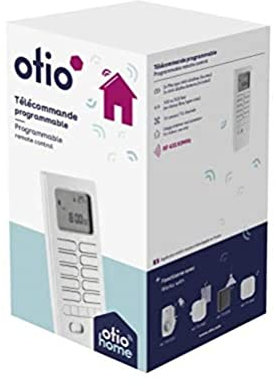 Otio - Télécommande Programmable 16 Canaux avec Fonction Thermostat - Contrôle Éclairage, Appareils Électriques et Volets Roulants - Compatible RF 433,92Mhz - Blanc