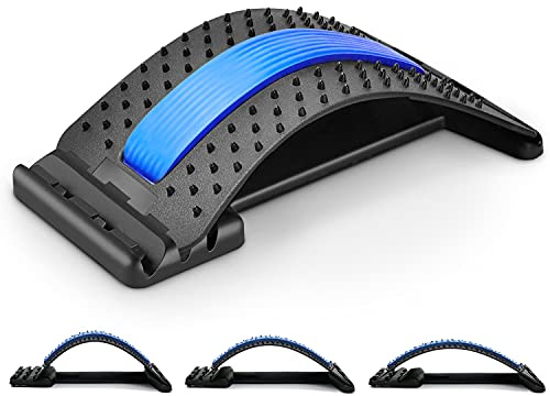 Estiramiento de Espalda,Dispositivo de Estiramiento Lumbar para Masaje de Espalda y Aliviar el Dolor de Espalda,3 Niveles Ajustables Corrector de Postura