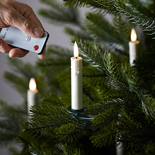 Lights4fun TruGlow® 10er Set kabellose LED Weihnachtsbaum Kerzen Licherkette mit Fernbedienung