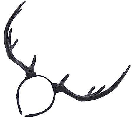 VALICLUD Rentier Geweih Stirnband Weihnachten Elch Horn Hirsch Geweih Haar Reifen Kopfbedeckung Weihnachtskostüm Foto Requisiten für Frauen Mädchen