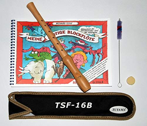 Tuyama® TFS-16B Sopranblockflöte aus Ahornholz - Barocke Griffweise PLUS Meine lustige Blockflöte (barocke Griffweise) Band 1 ISBN 9783931788896