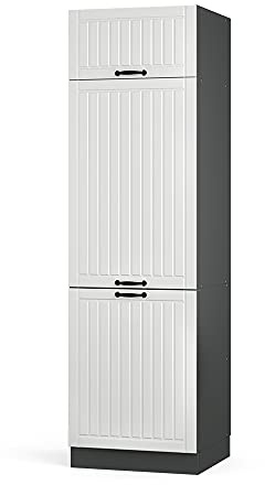 Vicco Armadio frigorifero Fame-Line, Bianco casa di campagna/Antracite, 60 cm