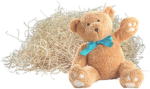 0,5kg Bio Holzwolle natur | Fichte PEFC-zertifiziert | Füllmaterial/Dekowolle für Präsentkorb o. Geschenkverpackung | Polsterwolle für sensible Produkte | alternativ Gartenholzwolle/Erdbeerwolle