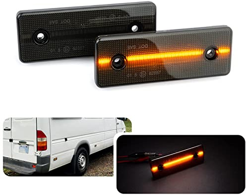 njssjd 2X LED Seitenmarkierungsleuchten 12V für M'ercedes B'enz Sprinter W901 W902 W903 W904 W905 Volks LT LKW LED Seitenleuchten Positionsleuchte Rauchglas