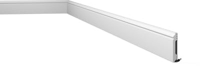 NOËL & MARQUET FL1 WALLSTYL Sockelleiste 2m | Klassische Fußleiste 80x13mm | Stoßfeste weiße Bodenleiste vorgrundiert | Wasserfeste Abdeckleiste aus HDPS von NMC
