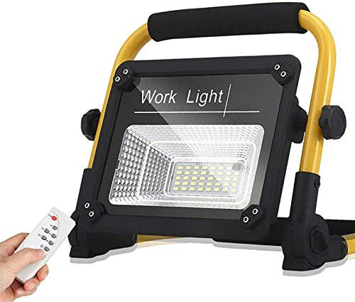 Foco LED de 120 W Recargable, 120 Luces de Trabajo portátiles LED con Control Remoto, batería integrada de 10000 mAh, Puerto de Carga USB, 2 Modos de Brillo, Resistente al Agua IP67, Trabajo