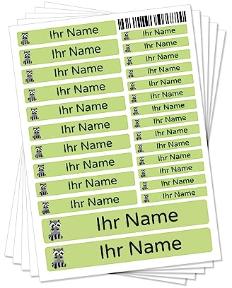 130 Stück personalisierte Namensaufkleber Set-Bögen Mini/Mittel/Groß - Spülmaschine geeignet/Wasserfest/Kratzfest für Innen und Außen (Limette, Set 130 Stück)