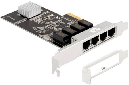DeLOCK Tarjeta PCI Express x4 4X RJ45 Gigabit LAN RTL8111