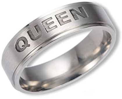 YAHOYA Anello di Coppia del re e della Regina Anello di Colore Argento in Acciaio Inossidabile per Le Donne Anelli di Fidanzamento degli Uomini Accessori per Gioielli da Sposa