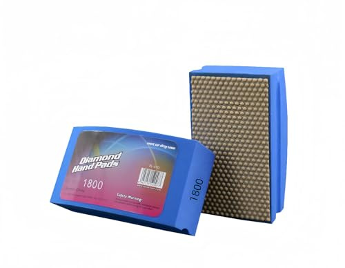 Boxonly Diamond Sanding Hand Pad Blocks 1800 Grits Arc Shape Back Hand-Held Block for Grinding,Polishing,Sharp Edges