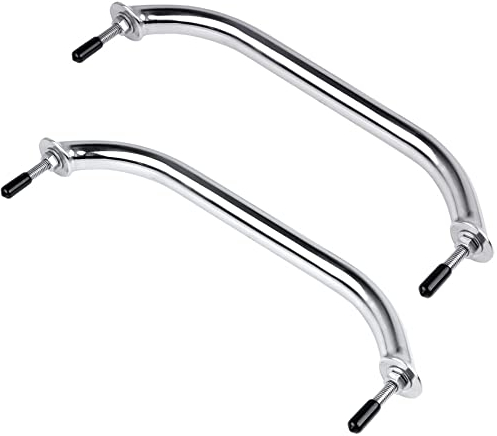 ISURE MARINE Haltegriff für Boote, 316 Edelstahl, 30,5 cm, poliert, ovales Rohr, Haltegriff für Boot, Yacht, Wohnmobil, 2 Stück