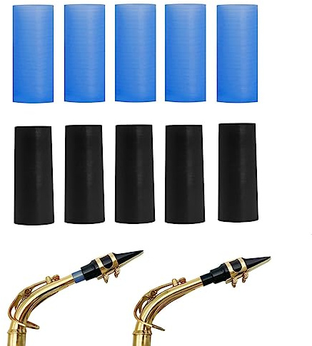 MuzcYM 10 x Saxophon-Hals, Silikonschlauch, Silikonmaterial, Blau und Schwarz, Altsaxophon-Halskorken, gute Abdichtung, langfristige Verwendung, Saxophon-Hals, Gelenk-Kork, Schutzhülle, Ersatzteile,