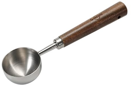 Gonzone Vintage Coffee Measuring Spoon - 304 Stainless Steel, Coffee Scoop,10g Capacity, Walnut Handle - Perfect for Coffee, Tea, and More (Silver)