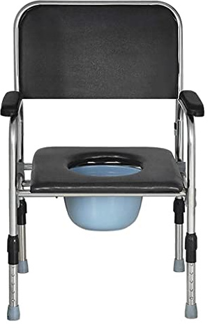 Gehhilfen für Senioren, Nachtkommoden, Toilettenstuhl für Toiletten, klappbarer Rahmen, Toilettensitz, höhenverstellbar, Badezimmer-Duschstuhl für ältere Menschen//Behinderte, max. 150 kg, Gehhilfe,