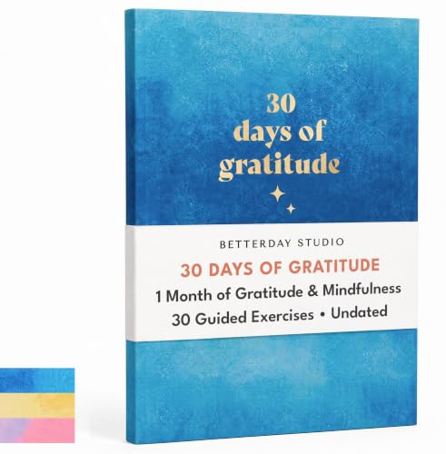 30 dagars tacksamhet & positiv psykisk hälsa, tacksamhetsdagbok för kvinnor, tacksamhetsdagbok, positiv anteckningsbok, mindfuletsdagbok, gåvor för psykisk hälsa (blå)