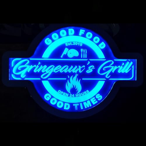 Custom Barbecue LED Wandschild Neonlicht – 4 Größen 7 Farben Wechselschalter Steuerung Holz Acryl Grill Neon Sign