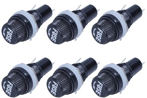 Fegtrty 6Stück 12mm Gewinde mit Schweißpaneelmontage Sicherungshalter Fassung für Sicherungen 5X20mm