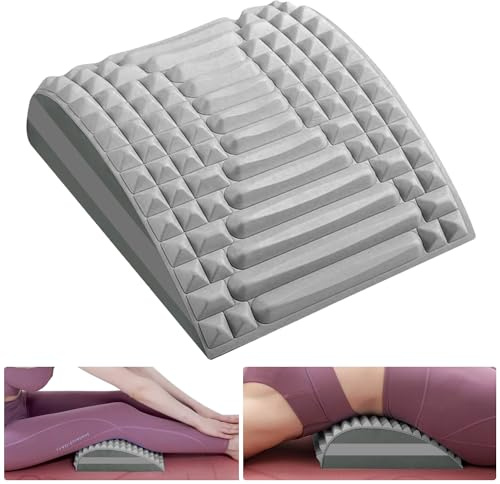 Lendenkissen, Nacken und Rückenstrecker, EVA Rückenretter Orthopädisch Lendenwirbelkissen, Für Nackenknacker Wirbelsäule Zur Linderung, Reduzieren Rücken Schmerzen, Linderung Lordosenstütze (Grau)