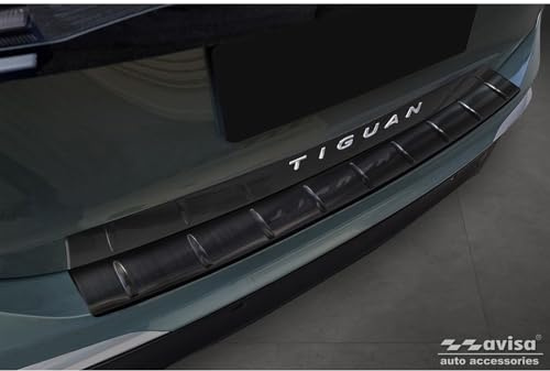 Avisa Edelstahl Heckstoßstangenschutz passgenau | kompatibel mit Volkswagen Tiguan (CT1) 2024- - Schwarz