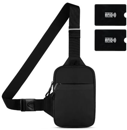 Katyjun Sling Bag Herren, Brusttasche Herren Klein mit Verstellbarem Schultergurt, für die Outdoor Sportarten Wandern