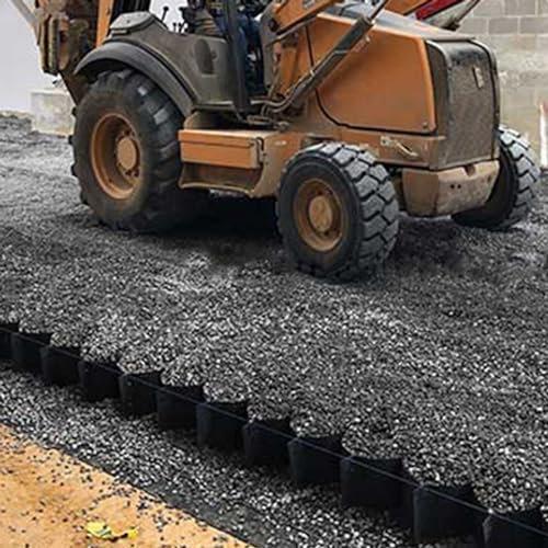 Stabilisateur de Gravier Grille De Sol Pour Parking, Stabilisateur De Gravier, Grille Géo Perméable De 10cm Pour Pente Raide / Allée De Camions Légers, Grille De Pavé En Plastique(4x7 m (13x23 ft))