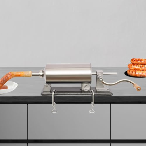 4L Edelstahl WurstfüLler Maschine WurstfüLlmaschine Wurstspritze Wurstpresse Hausgemachte Manuelle Wurstmaschine KüChenmaschine Horizontale Professionelles Hausgemachtes WurstfüLlrohr