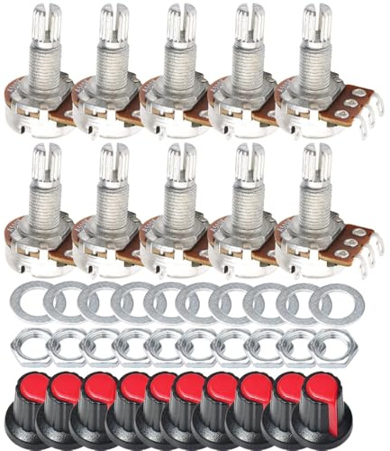 Gebildet 10 Piezas de Potenciómetros de Guitarra Potenciómetros de Audio A500K Ohm de Repuesto para Guitarra Eléctrica