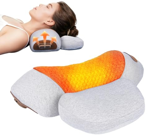 Pillow Traction Massager 2026 New for Neck Hump - 3-In-1 Cervical Neck Pillow with Heat Therapy, Memory Foam for Shoulder Neck Pain Relief, Ergonomic Massager Gray(Plug-In Only, Not Battery-Powered）