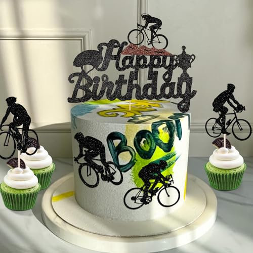 Fahrrad Muffin Tortendeko Cupcake Kuchen Dekoration Fahrrad Thema Party Dekoration Sport Party Dekoration Kuchendeko Geburtstag für Mann Junge