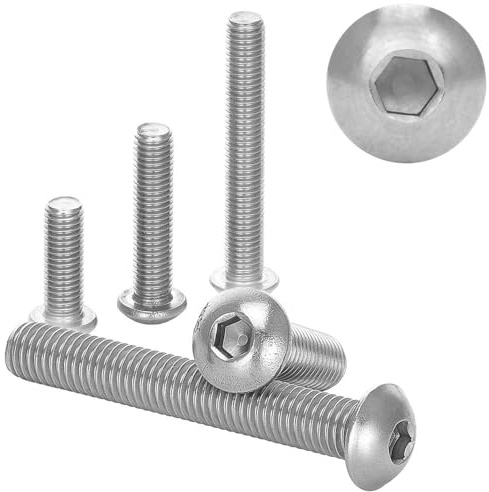 100 Stück Linsenkopfschrauben mit Innensechskant M6x12 Edelstahl A2 ISO 7380-1 Vollgewinde Flachkopfschrauben WIBTEC®
