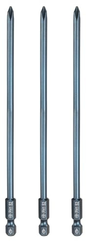 QUARKZMAN 3Pz #1 Punta Cacciavite Phillips PH1 1/4 Gambo Esagonale 6 (150mm) Lunga 0.18 Punta Magnetica a Croce Acciaio S2 Industriale per Cacciavite per Utensili Elettrici, Blu