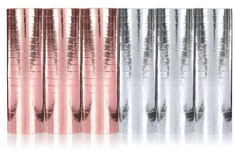 KarneLux Stelle filanti 'oro rosa/argento metallizzato' – decorazioni per feste di compleanni, matrimoni e Capodanno – confezione da 6