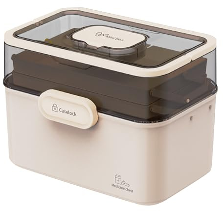 Organizzatore di medicina di famiglia - Caso di stoccaggio multi-formemente Home | Maniglia di blocco della scatola di smistamento per articoli da toeletta, forniture per il fai da te