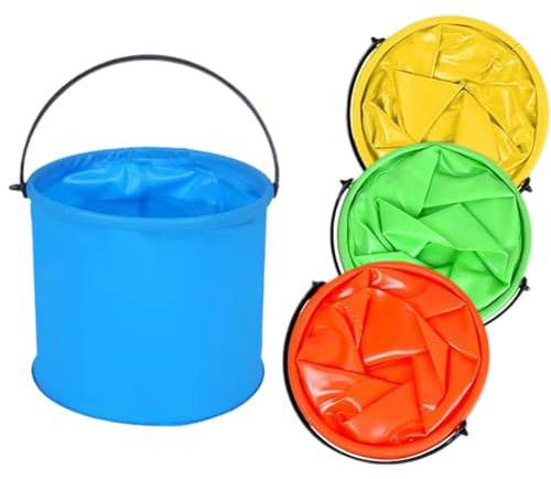 UQMIQURA 4 Stück Faltbarer Eimer, 2L Strand Falteimer Tragbarer, Multifunktional Klein Eimer, Wassereimer Tragbarer Falteimer für Camping Angeln Strand