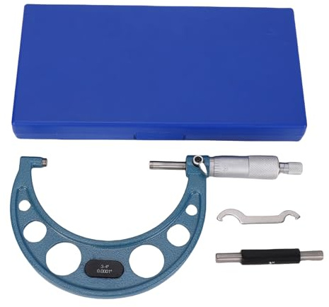 Garosa Micromètre à Carbure de Carbure de Tungstène Ultra Dur, Micromètre à Cliquet, Poignée Dézaine, Micromètre à 3 à 4 Pouces pour une Mesure D'épaisseur de Diamètre de Longueur avec