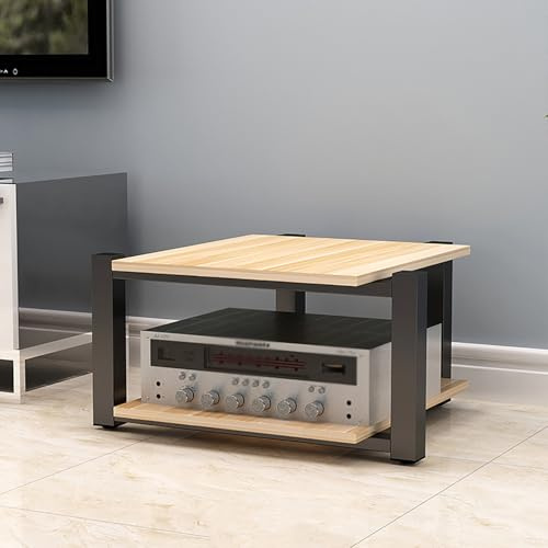 AV Media Stand - Scaffale audiovisivo, armadio stereo per giradischi e giochi, supporto TV angolare, console di intrattenimento compatta, mobili home theater
