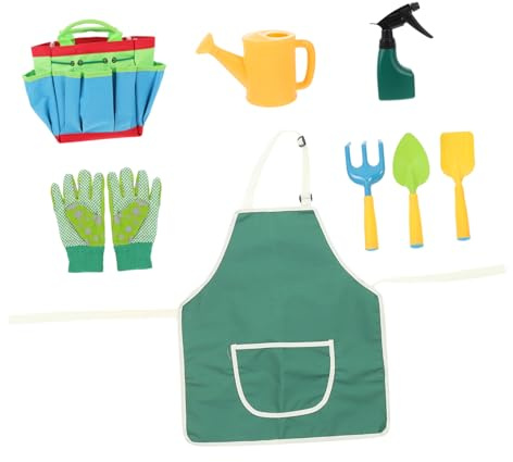 Kisangel Set Jardinage Garçon Fille Outils Multifonctions Portables pour Garçon Fille Kit Jardinage Extérieur avec Pelle et Râteau Éducatif pour Plantation et Désherbage