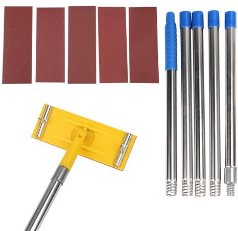 Trockenbau-Stangenschleifer, Manueller Hand-Trockenbauschleifer, Polschleifer Trockenbau, 30,7–74 Zoll Auszugslänge Leicht und Dennoch Robust (Körnung 80, 100, 180，240，320)