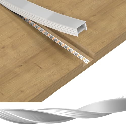 BTF-LIGHTING T2010 3M LED Neon Silikon Profil flexibles Material Milchig weiß DIY-Abdeckung für makellose LED Leisten mit einer Breite von ≤18 mm Neon Lichterkette(NICHT inhält LED Streifen)