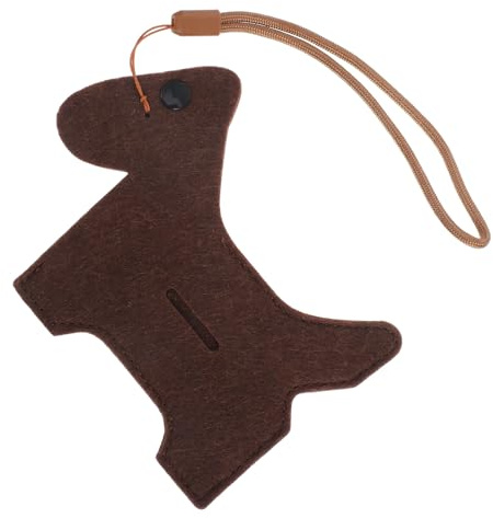 DIYEAH Distributore Portatile per Sacchetti Escrementi Cani in Feltro Resistente con Cordino, Ciondolo a Forma Animale per Uso Esterno, Accessorio Leggero da Appendere per Passeggiate