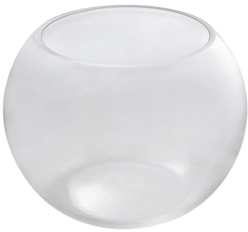 Hemobllo Aquarium en Verre Transparent Rond 25 Cm pour Poissons Rouges et Betta, Décoration Écologique de Bureau et Salon, Vase Sphérique pour Plantes Aquatiques et Ornement Aquarium