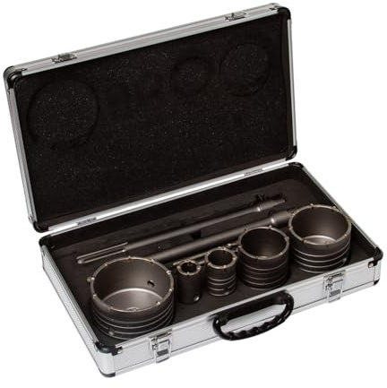 pokm toolsmarket - Lot de 9 couronnes de forage SDS + & SDS Max | Forets à béton Ø 30, 40, 65, 80, 100 mm avec adaptateur et foret de centrage | Carotteuse SDS-Plus