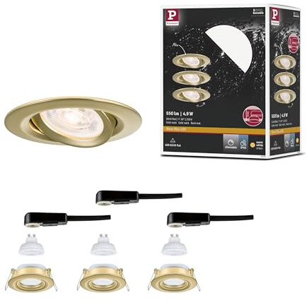 Paulmann LED Einbauleuchte Nova Plus GU10 Flat IP65 93 mm 3x4,9W 3x550lm 230V dimmbar 2700K Gold matt 92419