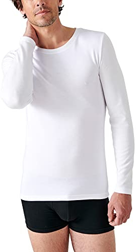 Damart T-shirt för män Manches Longues termounderkläder toppar, Vit (Blanc 38767-01010-), L