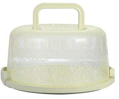 Wankd Kuchenbox rund, mit Tragegriff, Kuchenbehälter, 26 * 22 * 12.5cm Tragbare Runde Tortenschachtel Kuchen Lagerung Kuchenbox aus Kunststoff mit Haube griff, 1 Stück (Grün)